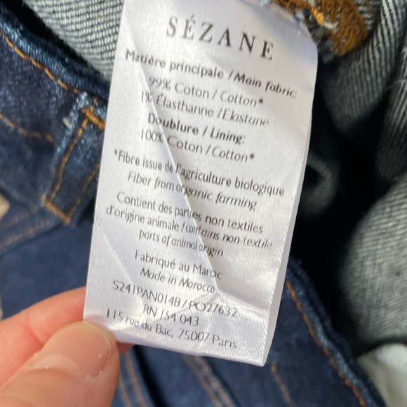 Sezane sexy brut jeans in indigo-NWT - Picture 3 of 6